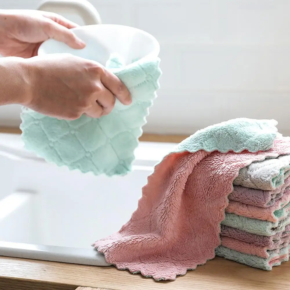 

Soft Kitchen Washing Dish Bowl Cloth Clean Hand Towel Kitchen Dishcloth Washing Cleanning Tool