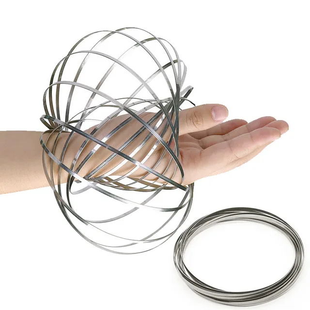 Flow Ring Spinner Ring Arm Slinky Toy Interactive 3D Sculpture Ring for