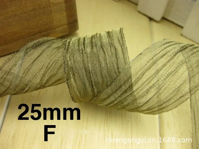 New 25mm Corrugated yarn Riband Organza satin ribbons DIY hair accessories bowknot materials Polyester Ribbons 5Mlot_13