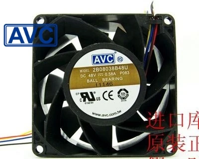 Новый и оригинальный 2B08038B48U 8038 8 см 80 мм 48 В 0.58A PWM вентилятор охлаждения с двумя