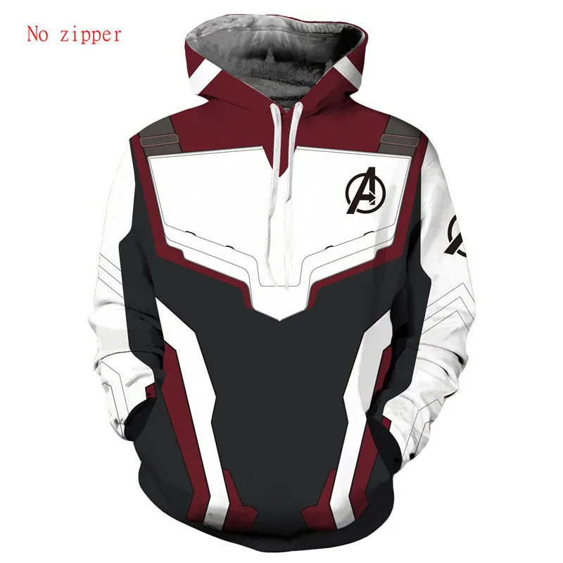 Avengers Endgame Cosplay Quantum Realm Costumes Sweatshirt Hoodie Jacket Captain Marvel Tech Hooded Superhero America Zipper