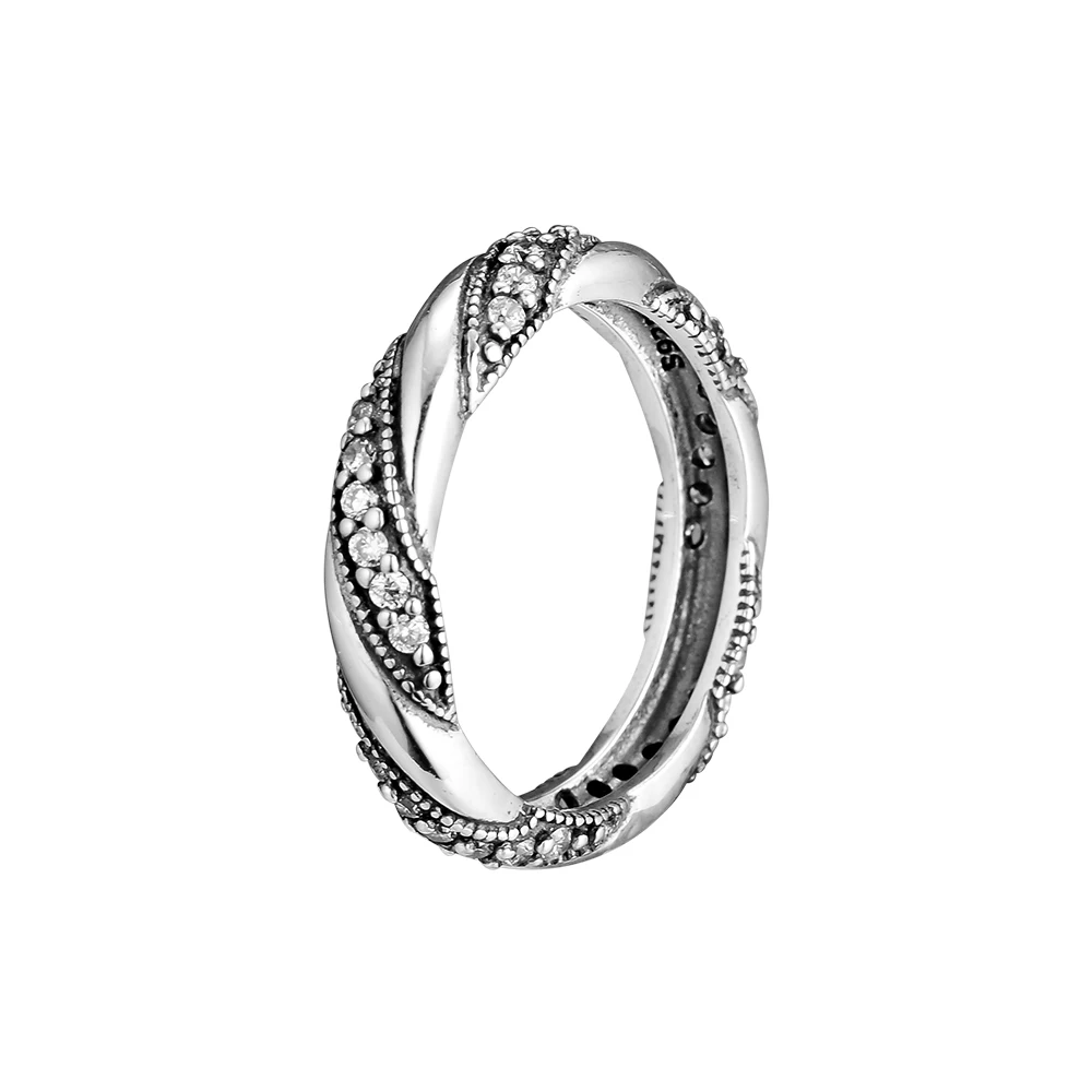 

Ring Ribbon of Love Silver Rings With CLEAR CZ For Women Men Anel Feminino 100% 925 Jewelry Sterling Silver Anillos Wedding