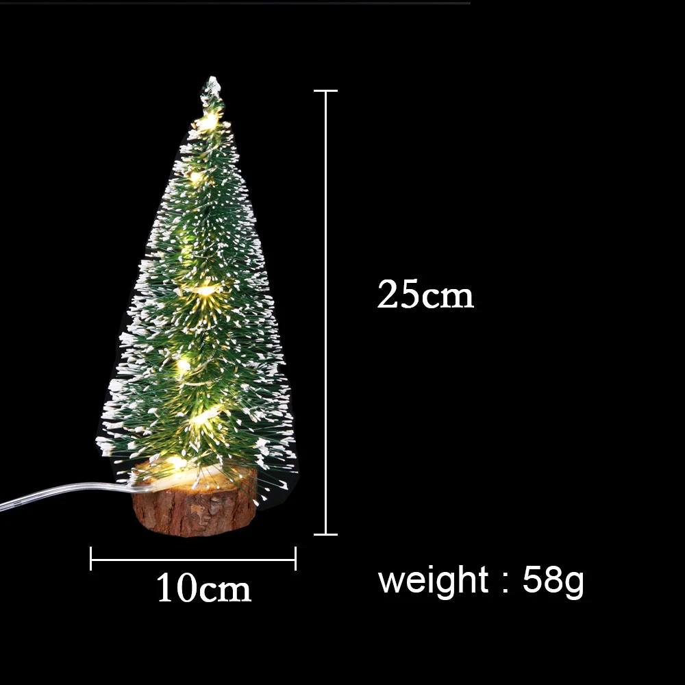 Рождественская елка с светодиодный светильник Новогодняя мини-маленькая сосновая елка украшения Рождественского рабочего стола мини Рождественский Декор День благодарения