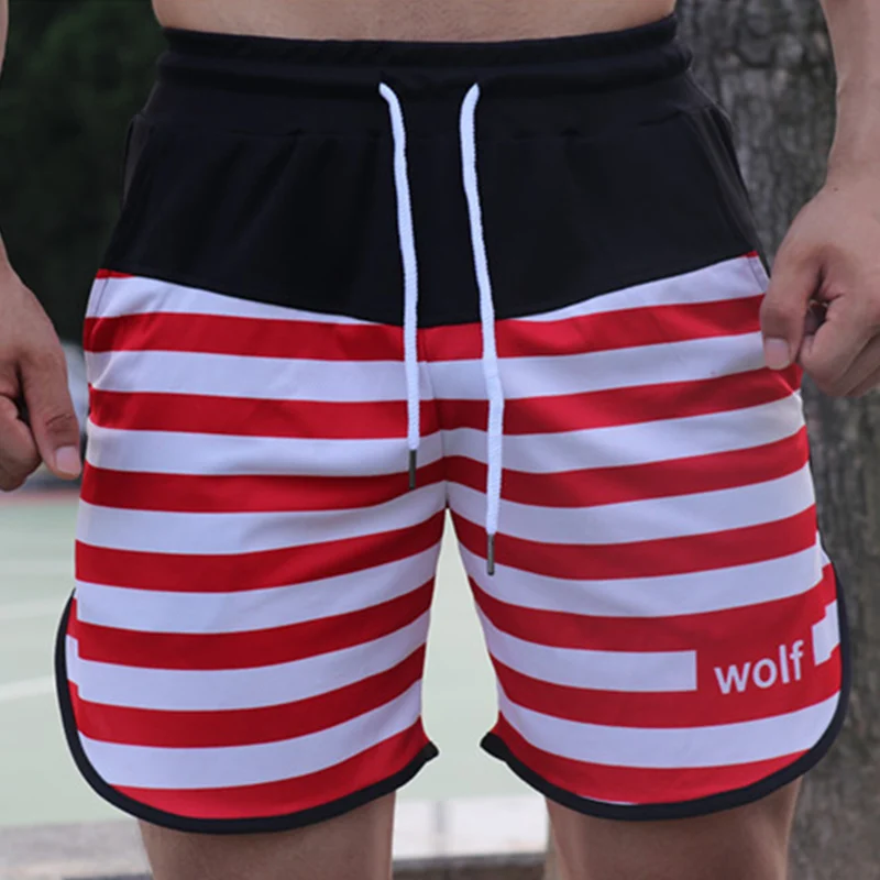 

Men Running Jogging Sports Shorts Gyms Fitness Bodybuilding Sportswear Summer Male Workout Training Beach Quick dry Short Pants