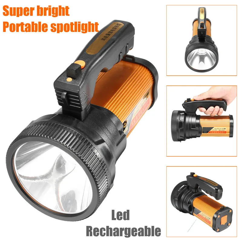 Rechargeable Spotlight Flashlight Handheld Portable LED Power Super