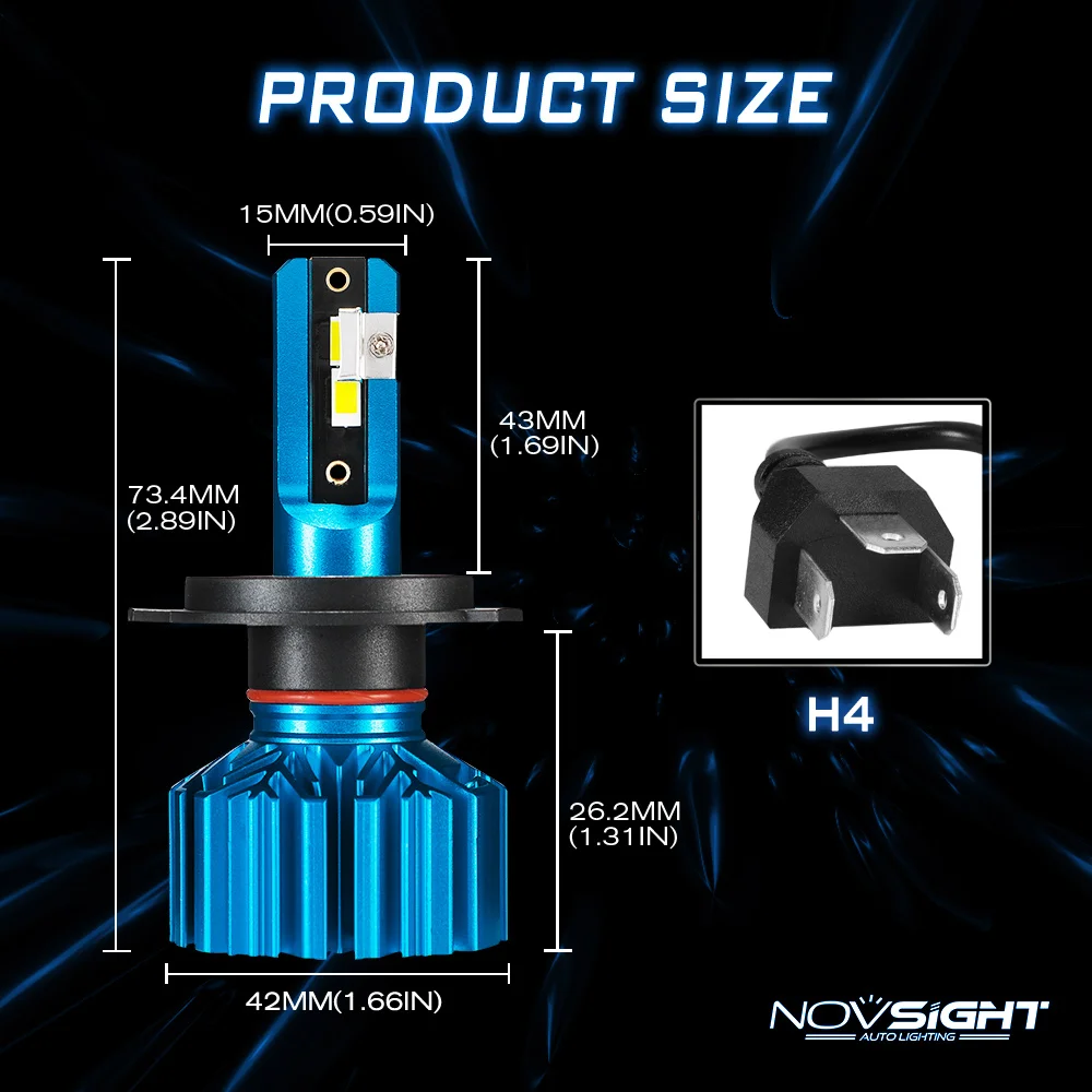 NOVSIGHT H4 30 W 6000 K 5000Lm LED мотоцикл Скутер 360 ° лампы фар преобразования лампы Набор