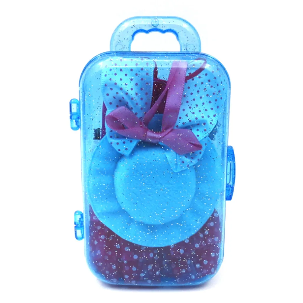 

Plastic 3D Travel Train Suitcase Luggage with Fashion Doll Accessories For Doll Travel Sets Furniture Toys Kid Gift