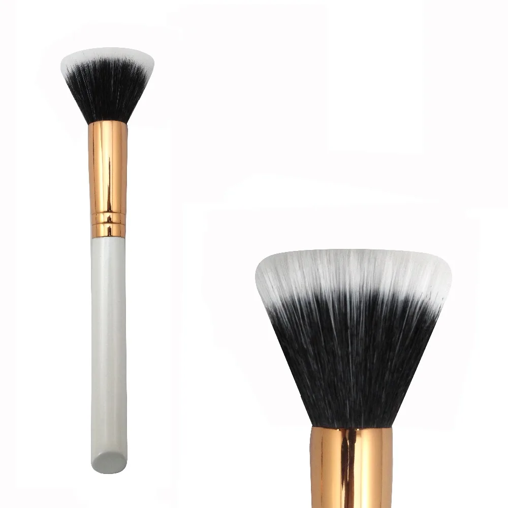 R187 Small Duo Fibre Brush with rose golden copper ferrule Makeup