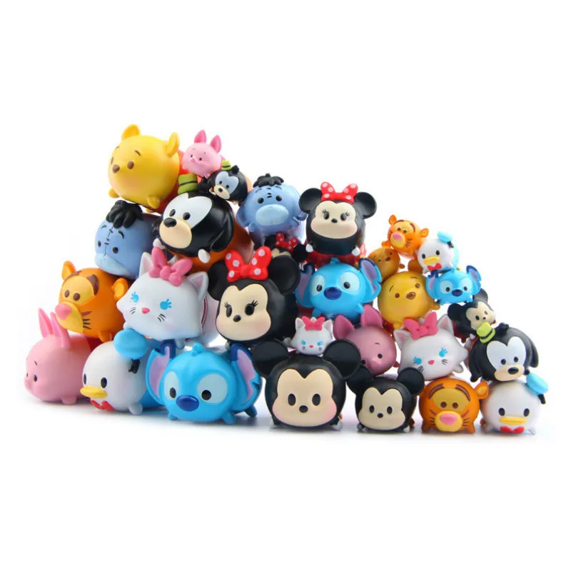 

30pcs/lot Many Cartoon Animal Model Toy 3.3CM Stack Up Dolls Capsule Toys Kids Favorate Gift Stack Stack Tsum Tsum