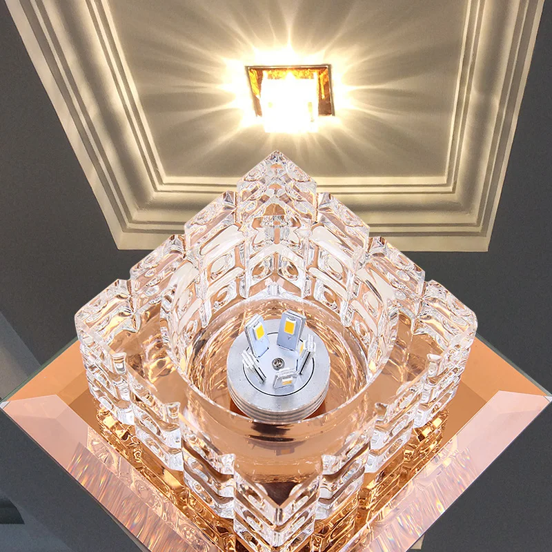 

2015 Hot ceiling LED aisle lights entrance corridor lights crystal lamps foyer ceiling lamparas de techo led crystal light