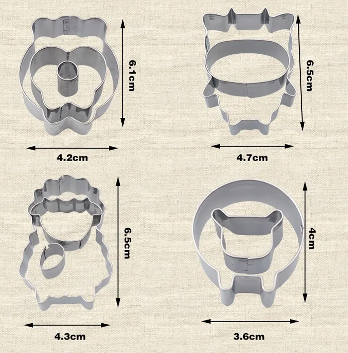 Формы для печенья в виде животных, формы для шоколадного торта, овцы, кости, собаки, белки, формочки для печенья из нержавеющей стали