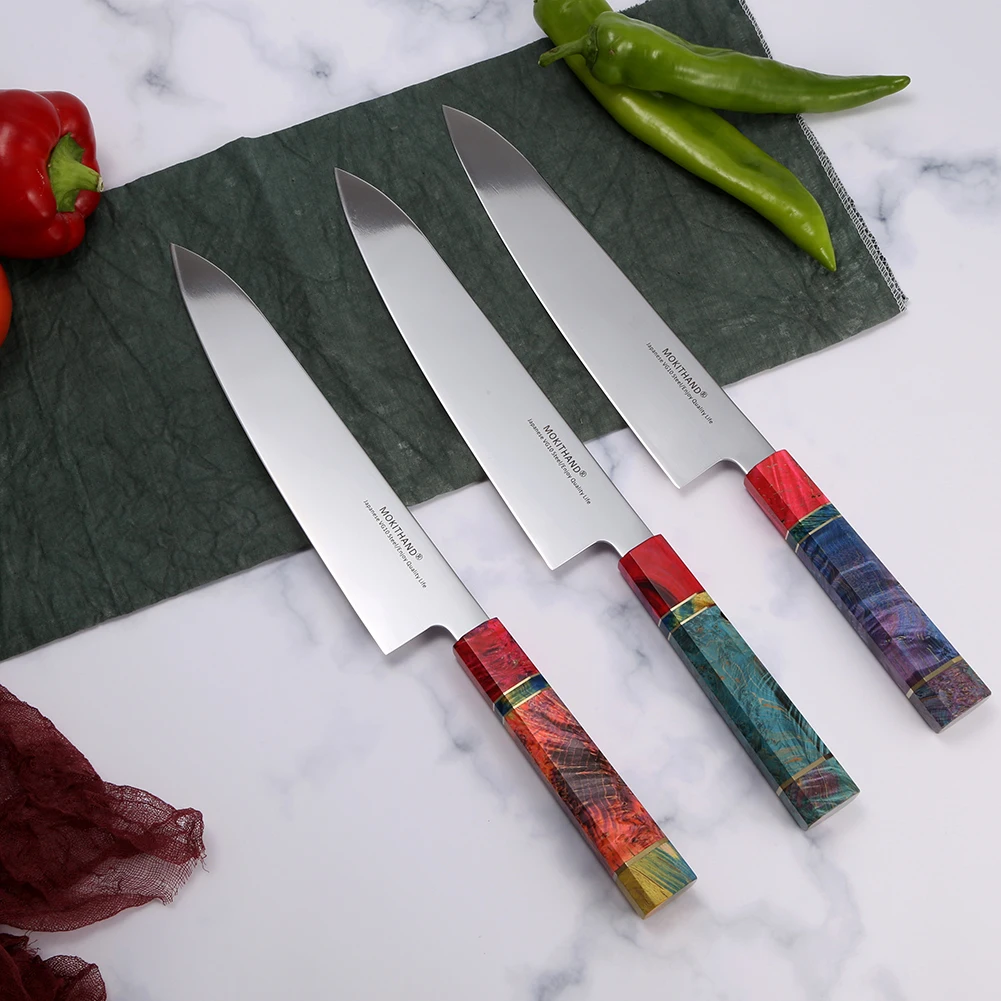 Mokithand 240 мм VG10 шеф-повара Ножи ручной работы, острый японский Кухня ножи профессиональный 9 дюймов Нержавеющая сталь рыбы мяса Ножи для дома