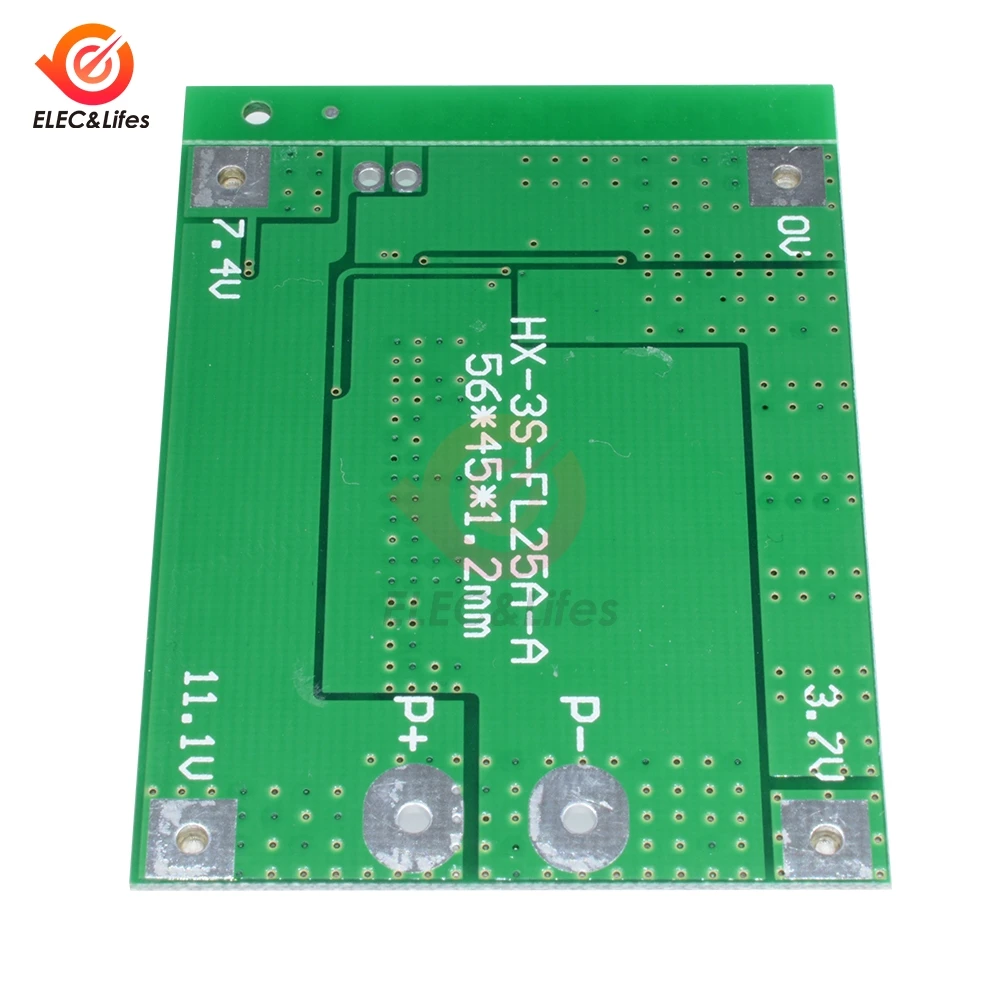 3S 25A 18650 Защитная плата для литиевых аккумуляторов BMS PCM печатная плата с балансом литий-ионных батарей Lipo модуль для сотовых батарей