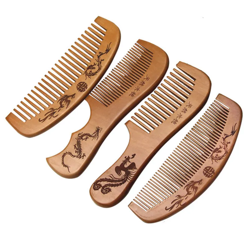 1 шт. натуральная расческа из персикового дерева закрывающие зубы