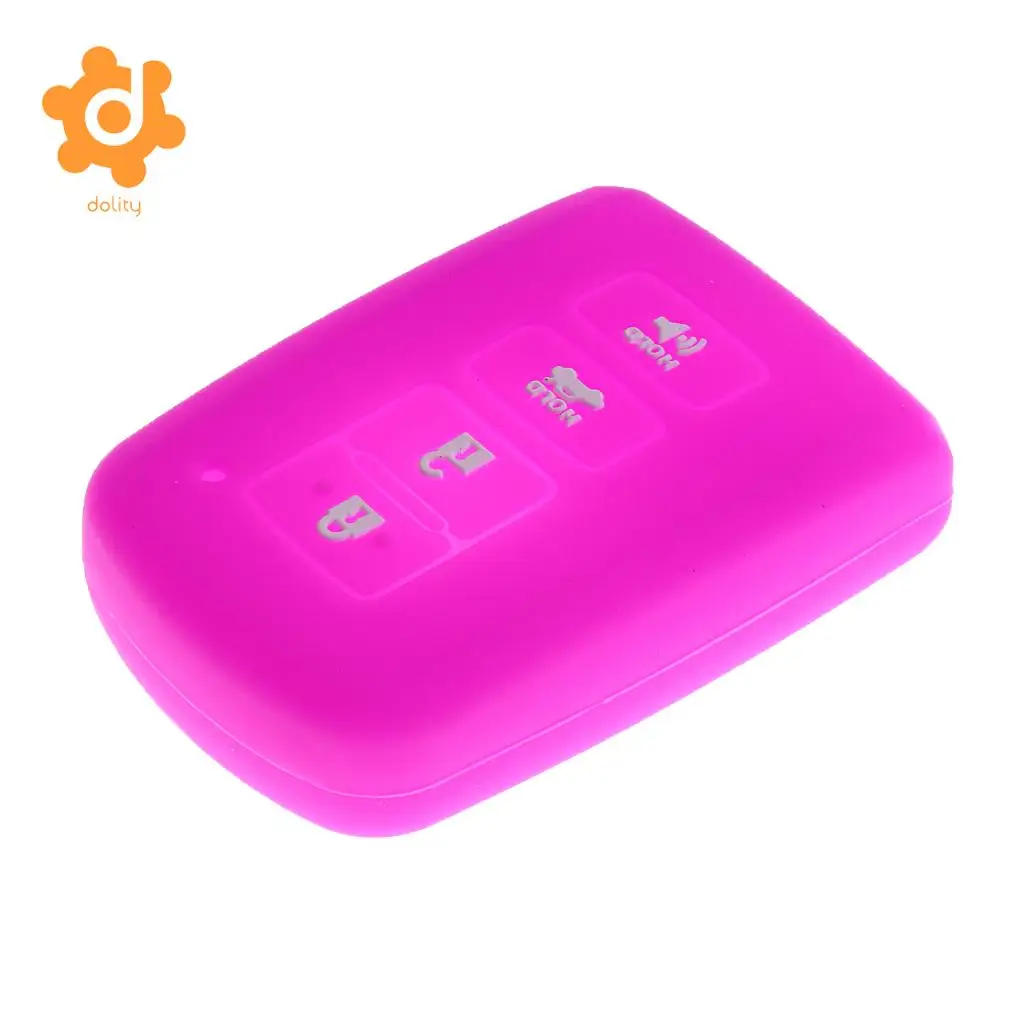 2pcs Silicone Car Key Shell Case Cover for Toyota Avalon RAV-4 Purple+Yellow