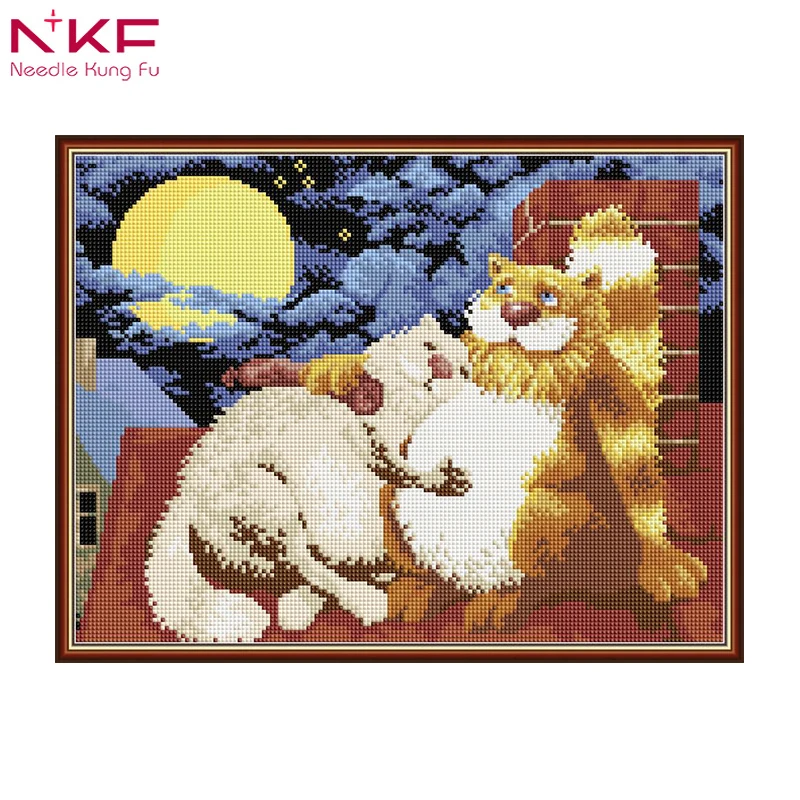 

DIY 5D Diamond Painting Animal Cat lovers Cross Stitch 2019 diamond embroidery Needlework Patterns Rhinestone Home decor
