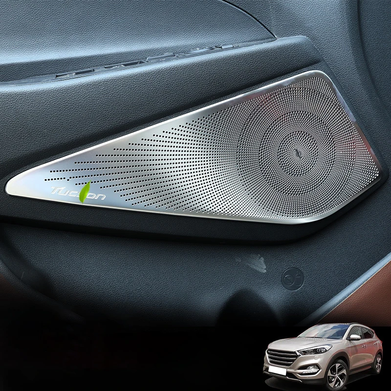

Car door sound cover modified audio big speaker box interior stickers car Accessories For Hyundai Tucson 2015-2019