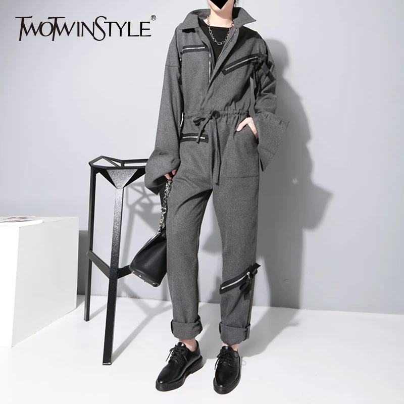 TWOTWINSTYLE бантом Комбинезоны для женщин девочек с расклешенными рукавами ничья