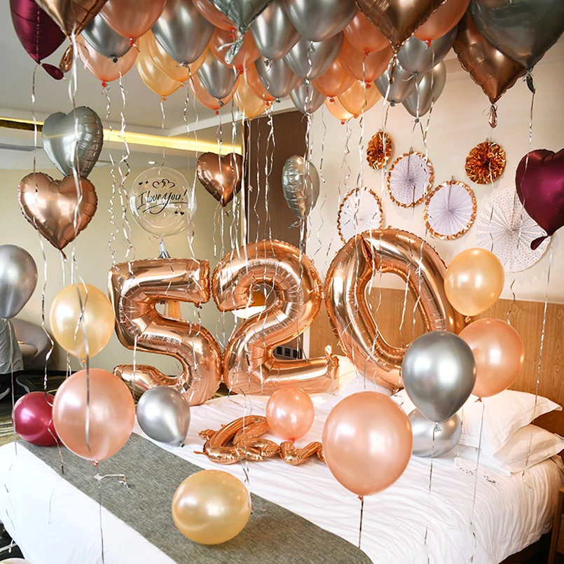 12inch-Heart-Metal-Latex-Balloons-Heart-Metallic-Helium-balloon-40inch-Rose-Gold-Number-Wedding-Birthday-Party