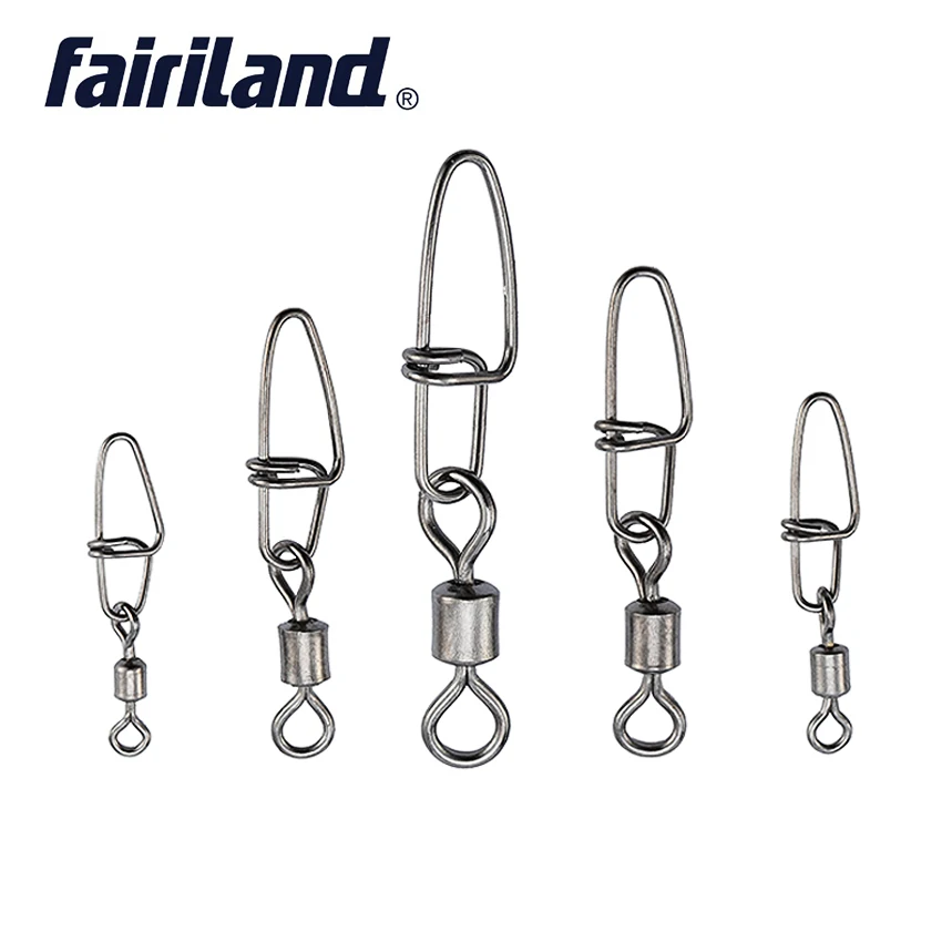 

100pcs/lot Fishing Swivel w/ Insurance Snap 1#/3#/5#/7#/10# size available full copper rolling swivel with Free Hook box