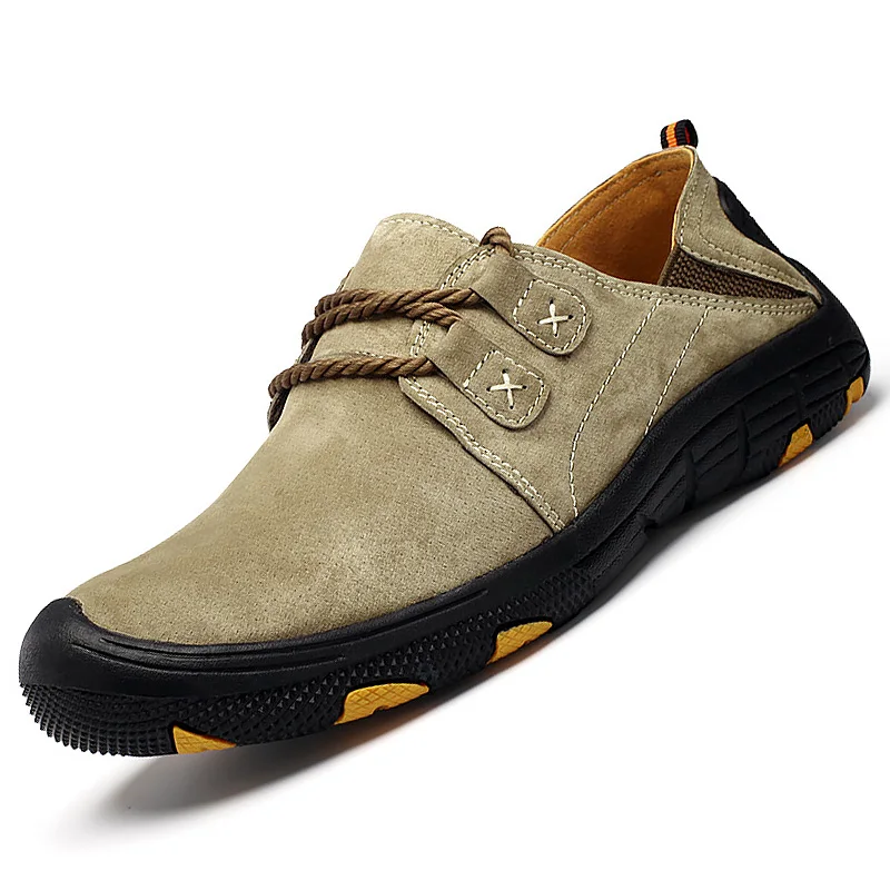 

Suede Mans Footwear Summer Leather Casual Shoes For Men Plus Size 11.5-14 Lace-Up Cozy Driving Sneakers Male Chaussure Homme