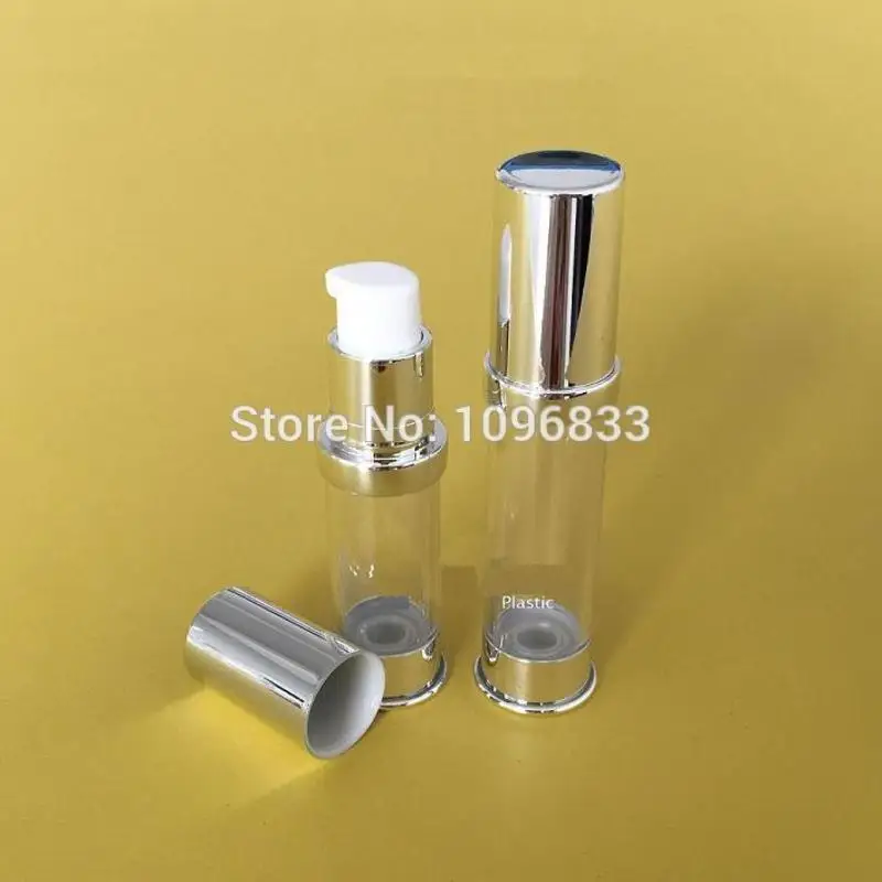 

5ML Silver Airless Pump Bottle, Cosmetic Serum Essence Lotion Packing Bottles, 5G Lotion Pump Vacuum Bottle, 50pcs/Lot