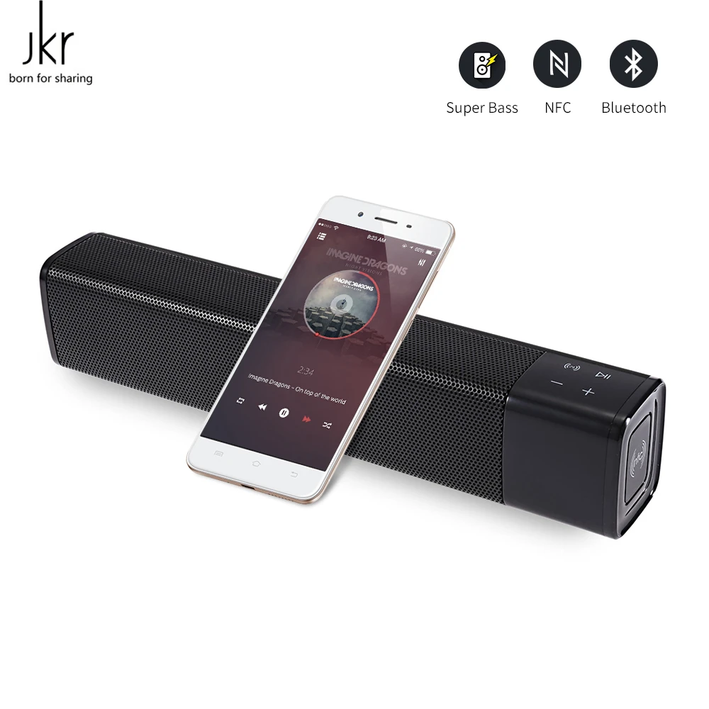 Двухканальный беспроводной динамик JKR с Bluetooth Bluetooth-колонка поддержкой NFC 20 Вт
