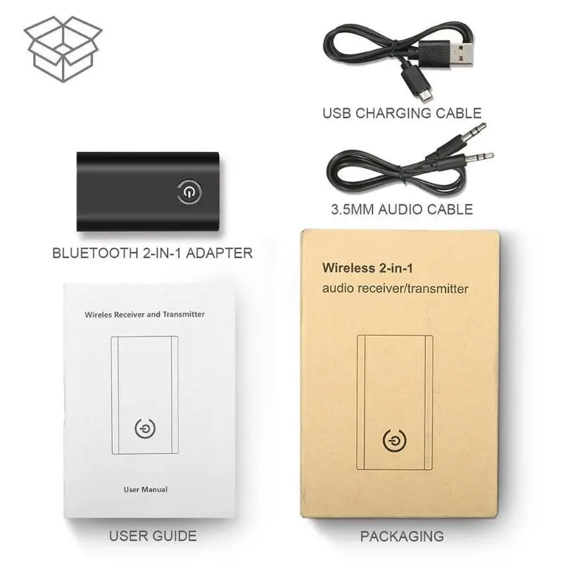 2 в 1 Bluetooth аудио приемник передатчик CSR A2DP Bluetooth стерео Музыка адаптер для планшет с ТВ портативных ПК домашней стереосистеме Системы