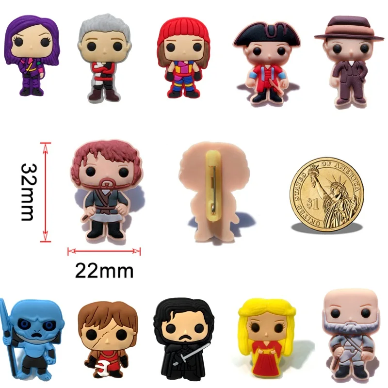 

1Pcs Game of Thrones Cartoon Action Figure PVC Pin Badge Brooch Clothes/Bag/HatDecoration Kid Party Gift Accessory Brooches