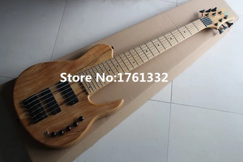 

Factory custom 6 strings neck-thru-body electric bass guitar with dilated strings,black hardware,active circuit,can be changed