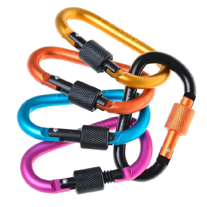 

5pcs Aluminum Alloy Carabiner D-Ring Key Chain Keychain Clip Hook Outdoor Buckle