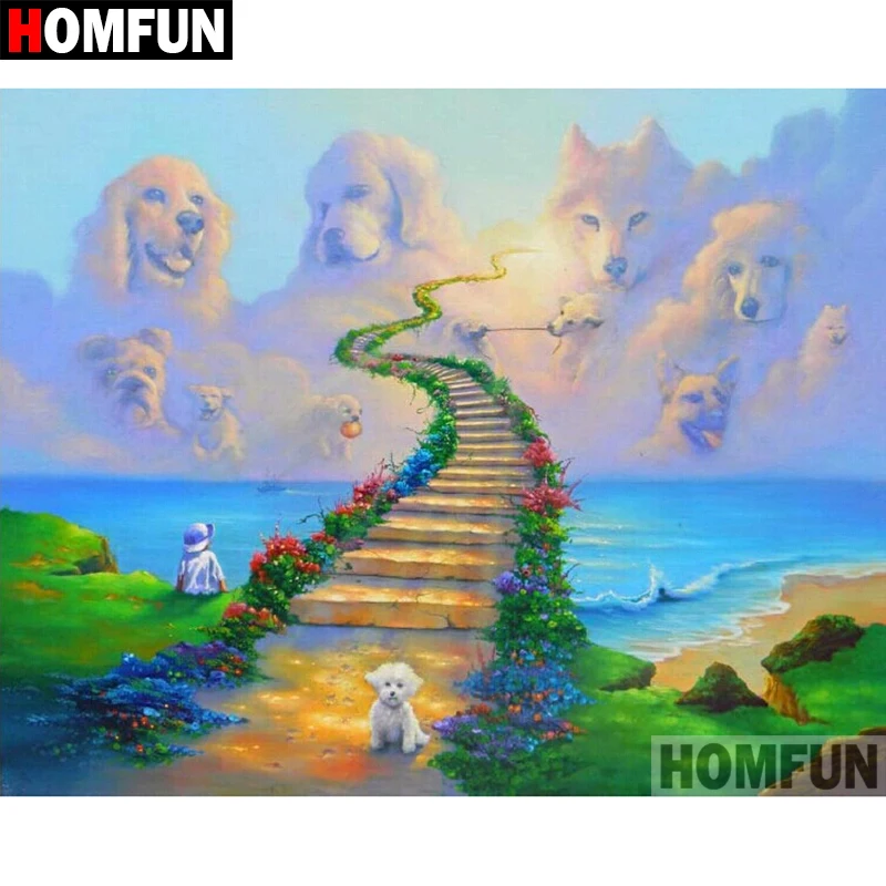 Алмазная 5D картина HOMFUN сделай сам полноразмерная/круглая 3d-вышивка Дорожная