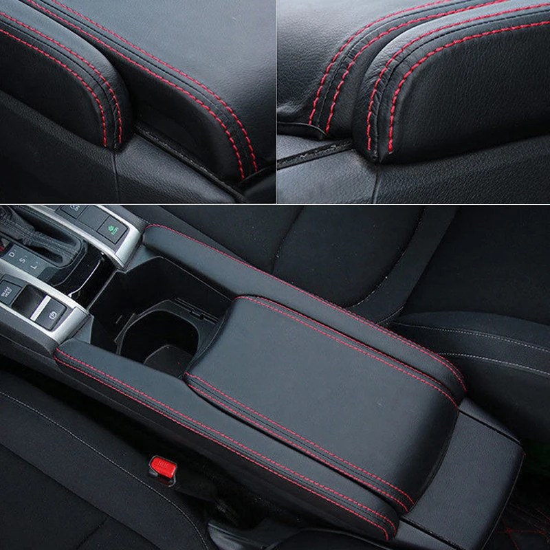 3 шт. Черный Кожаный Автомобильный центральный подлокотник-ящик накладка стильный для Honda Civic 10 Gen- центральный подлокотник-ящик накладка
