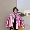 Printemps automne métal Bomber veste rose argent hologramme Parka manteau Punk Hip Hop desserrer décontracté femmes hommes Outwear Chaqueta Mujer ► Photo 3/5
