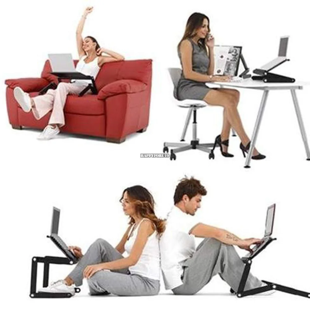 Multi Functional Ergonomic mobile laptop table stand for bed Portable sofa laptop table foldable notebook Desk Red/Black Choose