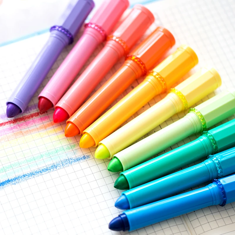 10 цветов Bling губная помада ручка маркер на водной основе crayon канцелярские