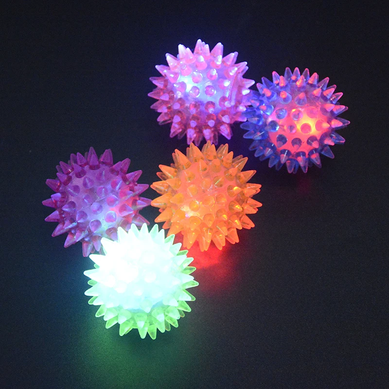 

Soft Rubber Luminous Pet Dog Toy Chewing Elastic Ball Toy Barbed Magic Ball Random Color Puppy Elastic toy Chew-resistant Toy