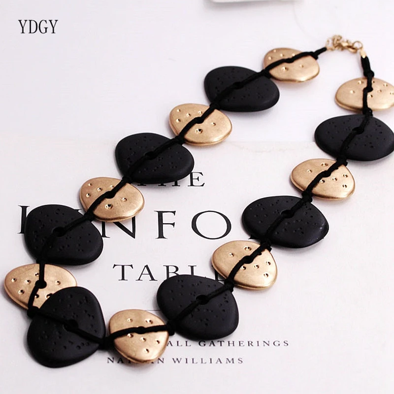 

YDGY Fashionable Dumb Gold Handmade Necklace Simple Retro Girl Style Short Necklace