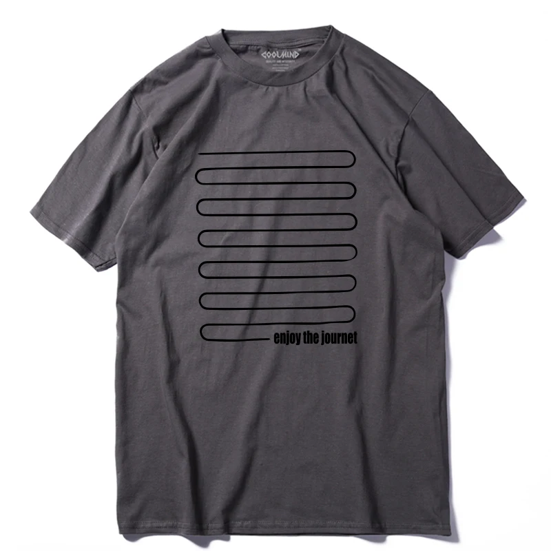 

COOLMIND QI0263A 100% cotton summer funny men T shirt casual short sleeve men tshirt o-neck loose tee shirts for men t-shirt
