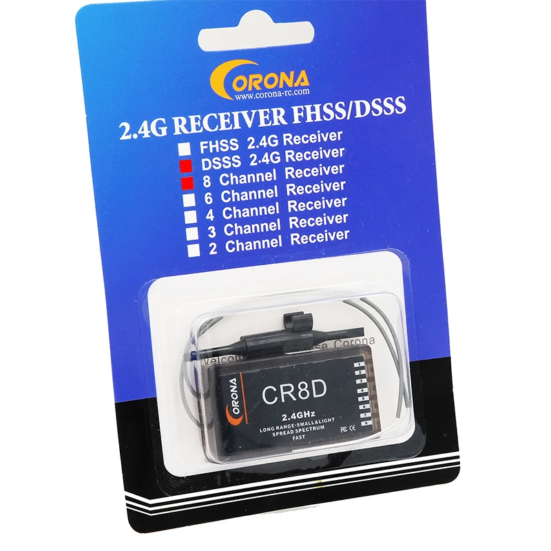 

Corona CR8D 2.4Ghz 8ch Receiver (V2 DSSS)
