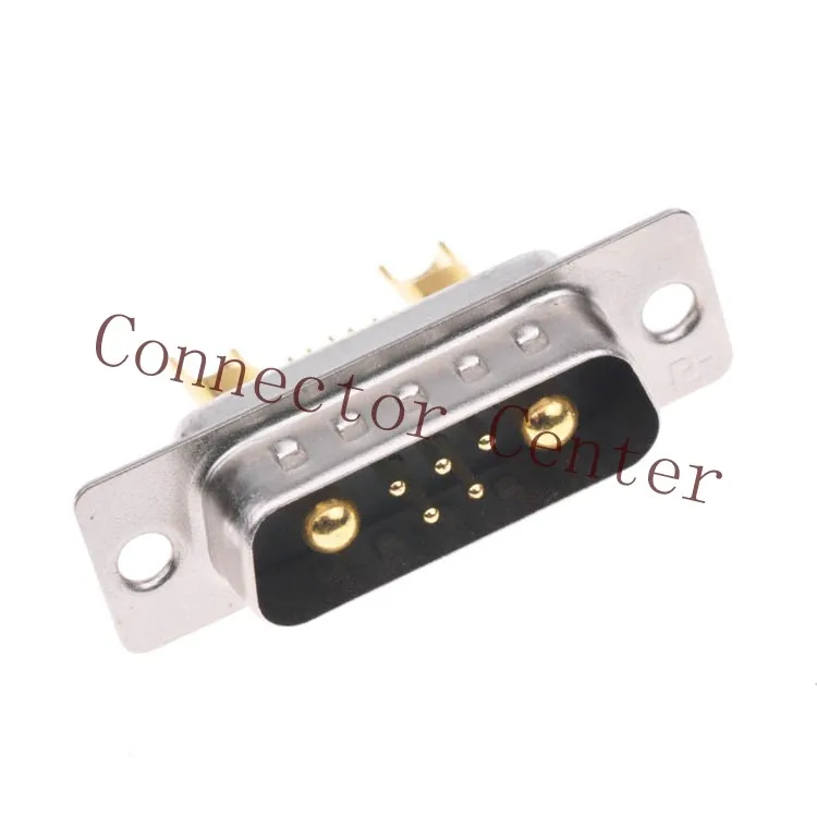 

High Power 7W2 Male Solder Type D-sub Connector Machined Pin Full Gold Flash Wire Type