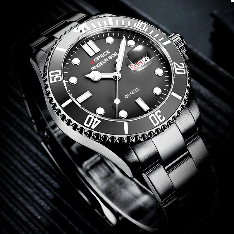 Мужские часы лучший бренд класса люкс водонепроницаемые кварцевые часы с календарем Мужские стальные спортивные наручные часы reloj hombre