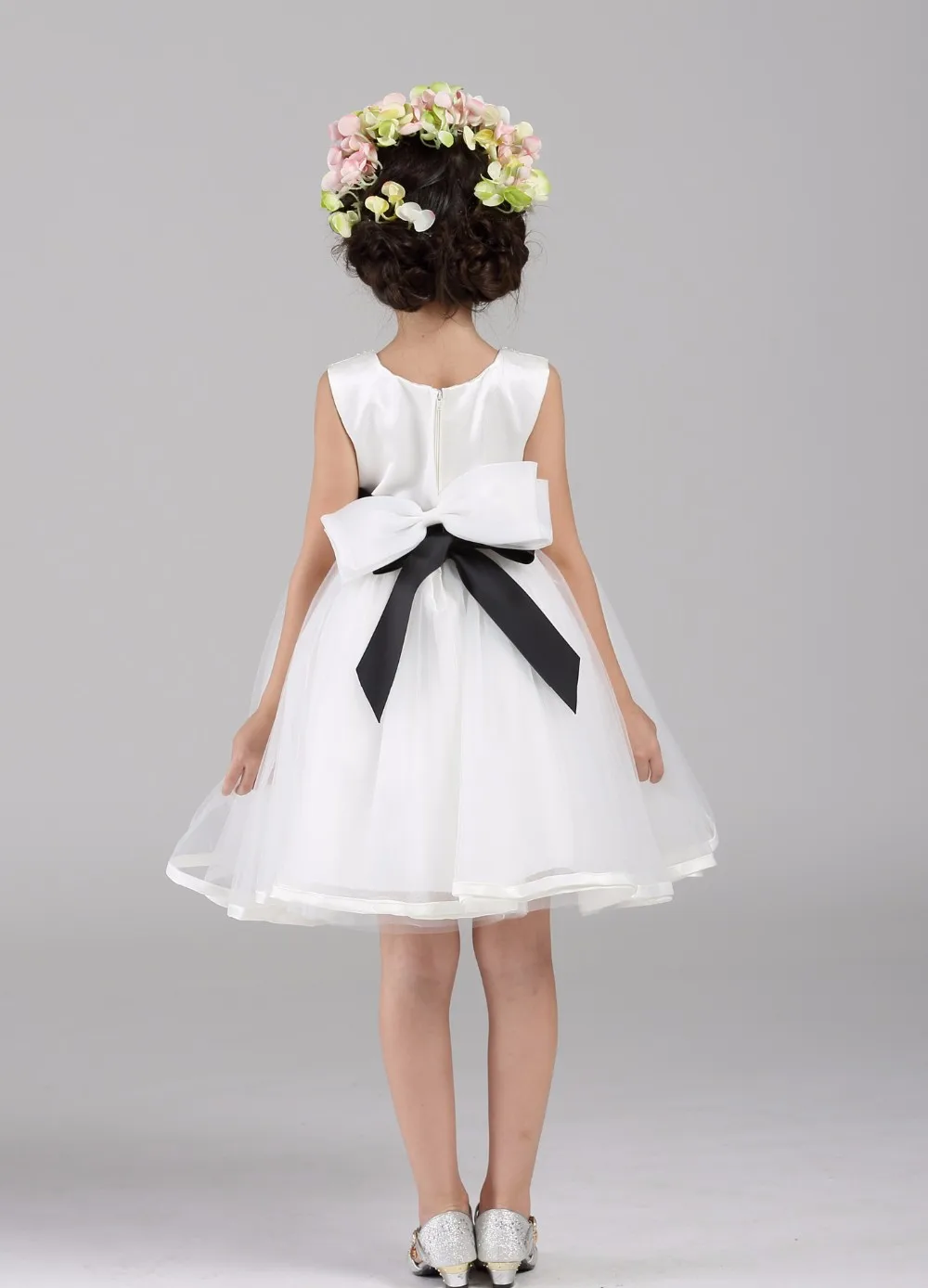 Г. белые шифоновые платья на крестины для девочек жемчужное свадебное платье с цветочным узором для девочек Изящные Брендовые платья на день рождения для малышей 1 год