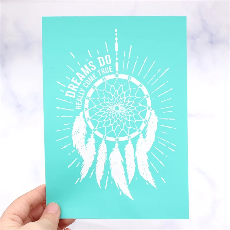 

Dream catcher Self-Adhesive Silk Screen Printing Mesh Transfers for DIY T-shirt Pillow Fabric Painting Paper Home Deco