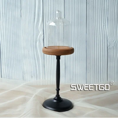 SWEETGO деревянные подставки для кексов miclandscape/консервированные Цветочные подсвечники с ПК Купольные вечерние поставщик для свадьбы - Цвет: Brown high