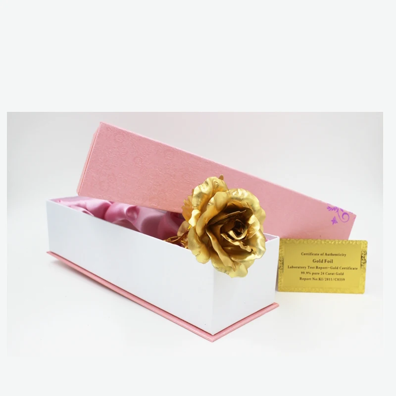 Элегантный 25*8 см, большой размер, 24 k, Чистый золотой цветок розы, дизайн, искусственные розы, лучшие подарки на день Святого Валентина и свадьбу