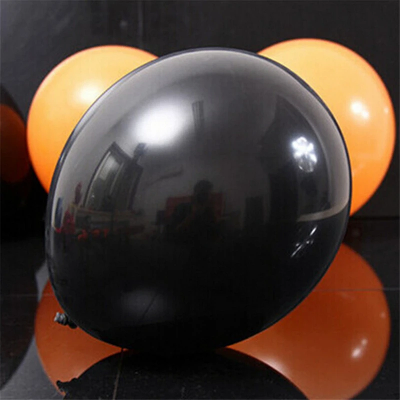 50 шт воздушный шар на Хэллоуин комбо 12 дюймов толщиной 2,2 грамм низшего гладкого, день рождения Свадебная вечеринка украшения оранжевые черные воздушные шары