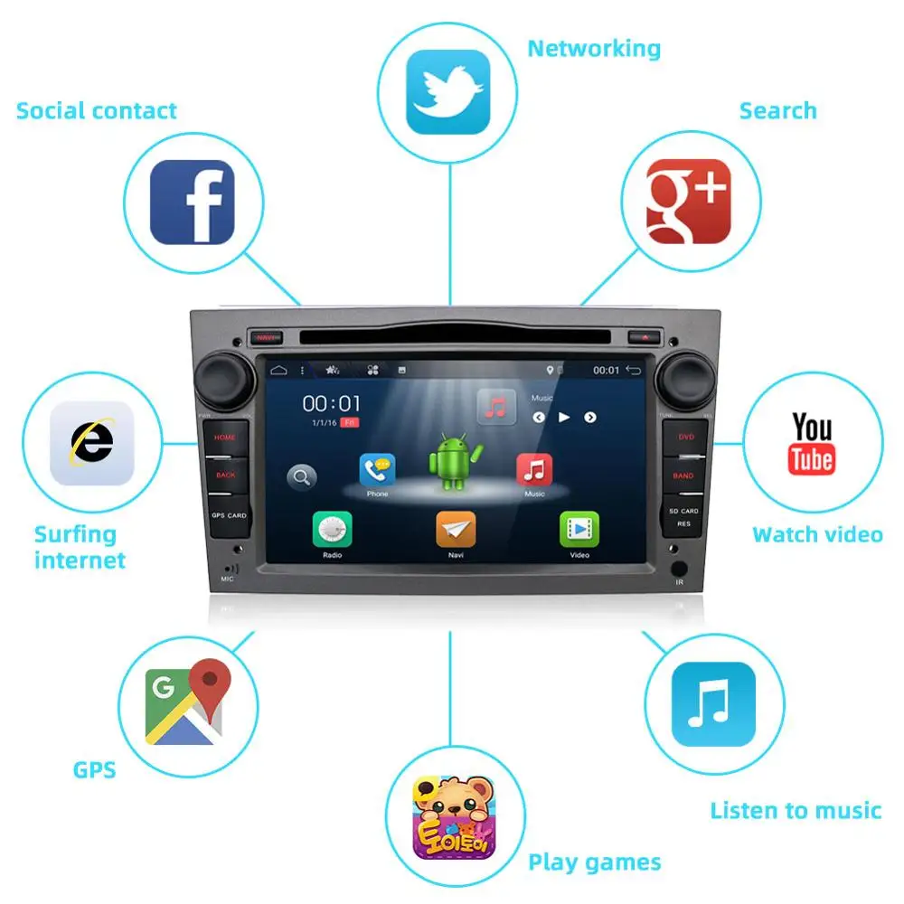 Perfect Bosion Android 9.0 2din car radio gps navi car dvd player for Opel astra/vectra/zafira car stereo head unit with bluetooth wifi 2