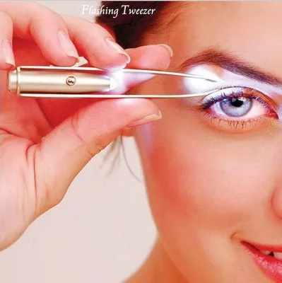 1pc LED Tweezer Eyelash Eyebrow Eyes Hair Remover Tools Stainless Steel Eyebrow Tweezers Beauty