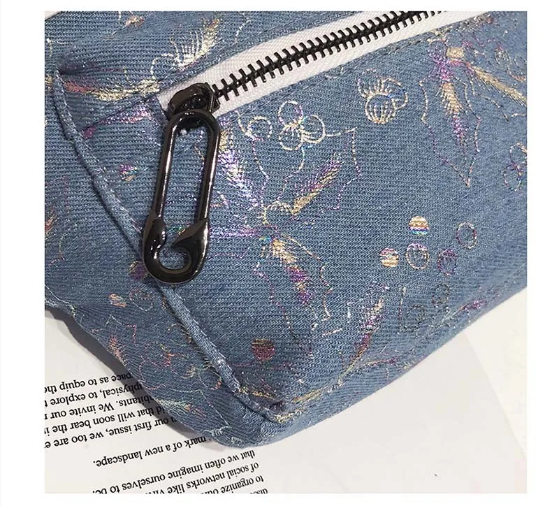Горячая нагрудная сумка из текстиля Женская поясная сумка Personaliz джинсовая модная дорожная Повседневная поясная сумка